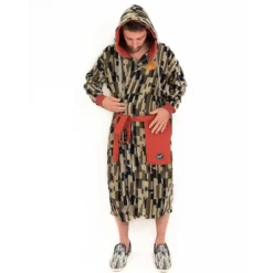 All-In Peignoir De Bain Jacquard Homme Beige Argile Waffle -Duotone Vente peignoir de bain jacquard homme beige argile waffle 2