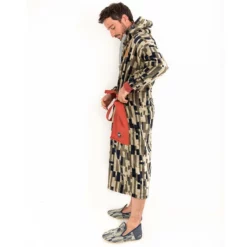 All-In Peignoir De Bain Jacquard Homme Beige Argile Waffle -Duotone Vente peignoir de bain jacquard homme beige argile waffle 5